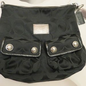 Coach Poppy Signature Sateen Pocket Hobo Bag
